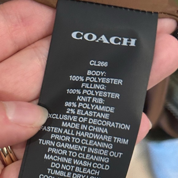 Coach Olive Green Quilted Jacket. Size large. Paid $890 including tax - Picture 5 of 8